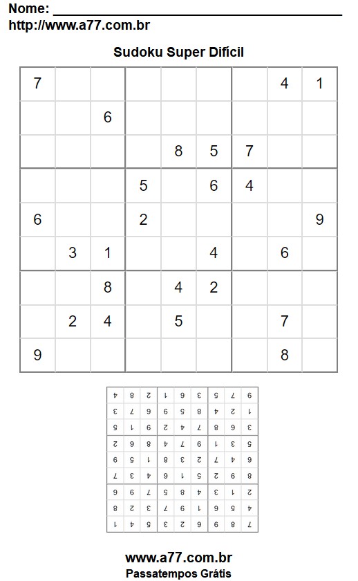 Sudoku Super Difícil Nº 107