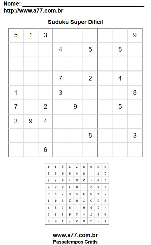 Sudoku Super Difícil Nº 109