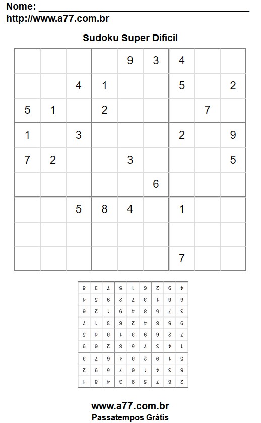 Sudoku Super Difícil Nº 40