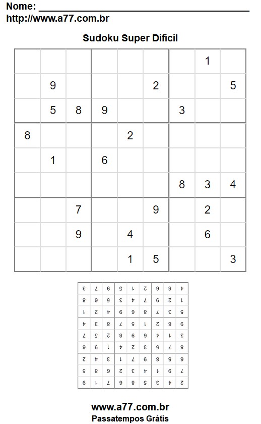 Sudoku Super Difícil Nº 51