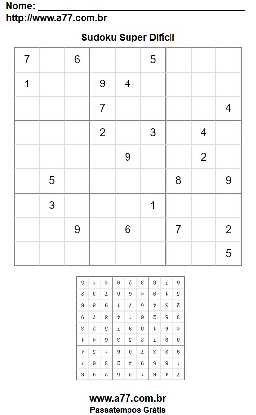 Sudoku Super Difícil Nº 72