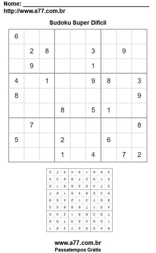 Sudoku Super Difícil Nº 81