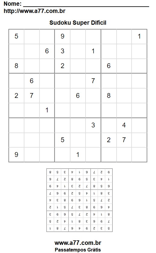 Sudoku Super Difícil Para Profissionais