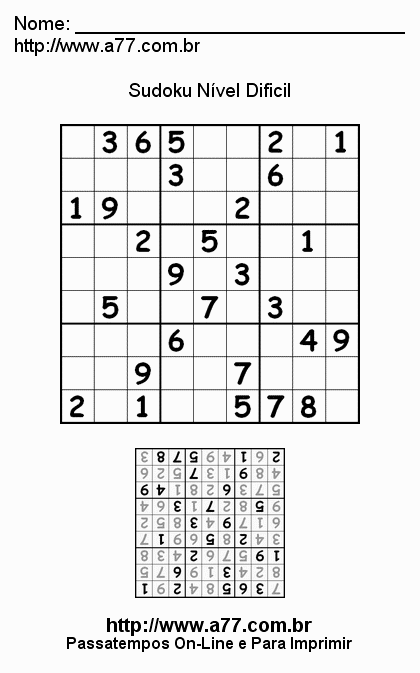 Sudoku - Quem consegue resolver esse Sudoku difícil?  .com.br/logica/sudoku/dificil/1/