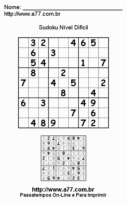 Sudoku Difícil Para Imprimir