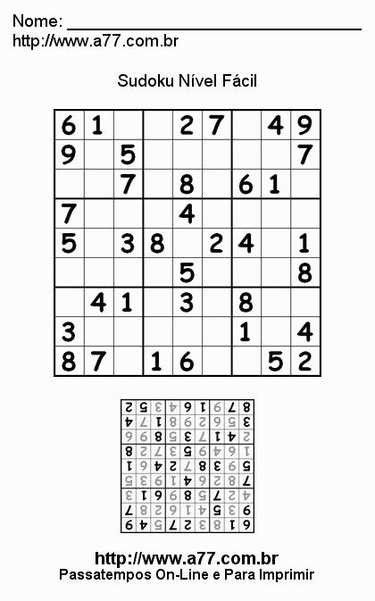 10 Atividades de Sudoku para imprimir