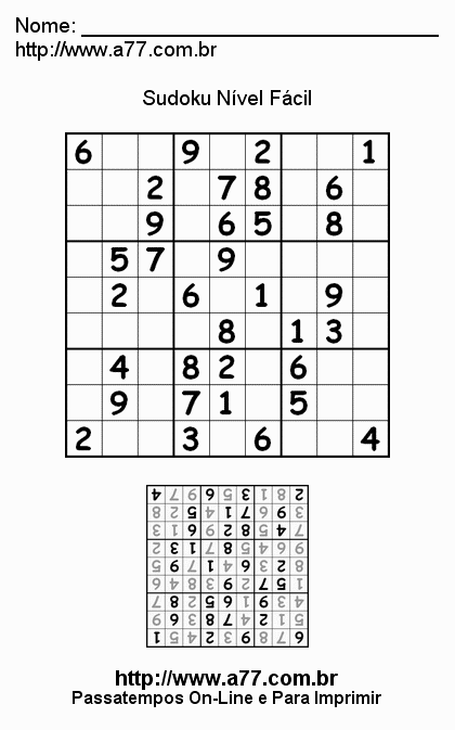 Sudoku Fácil Para Imprimir