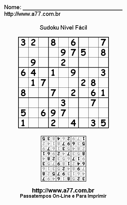 Sudoku Fácil Para Imprimir