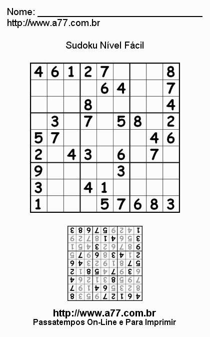 Sudoku Fácil Para Imprimir