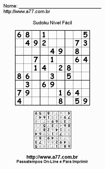 Sudoku Fácil Para Imprimir