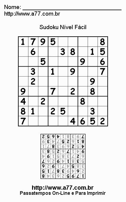 Sudoku Fácil Para Imprimir
