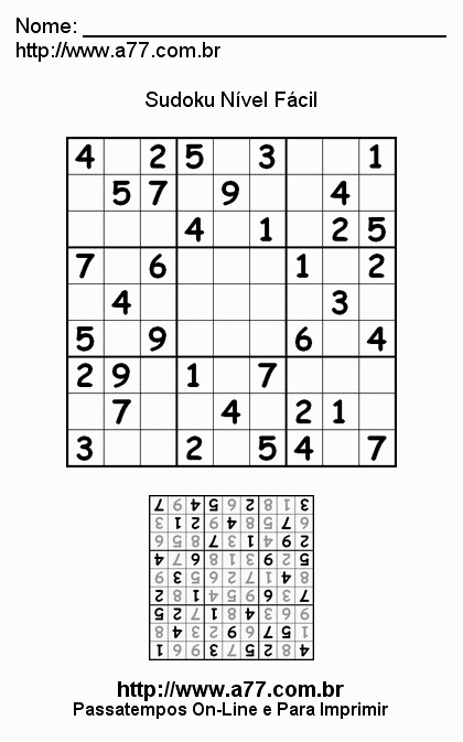 Sudoku Fácil Para Imprimir