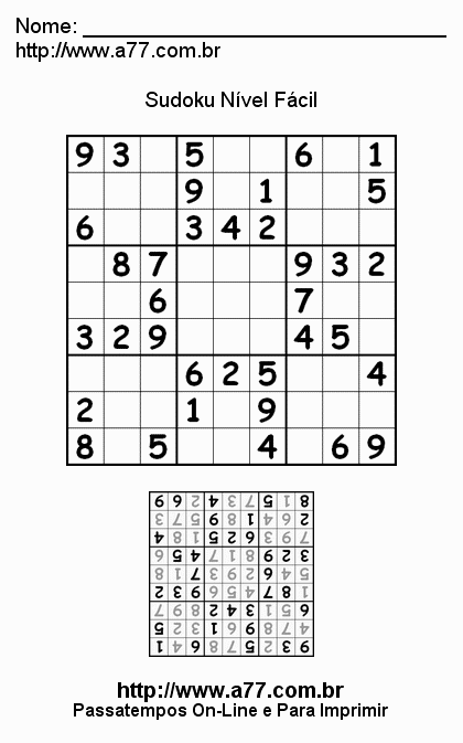 Sudoku Fácil Para Imprimir