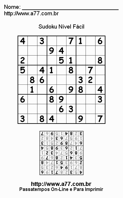 Sudoku Fácil Para Imprimir