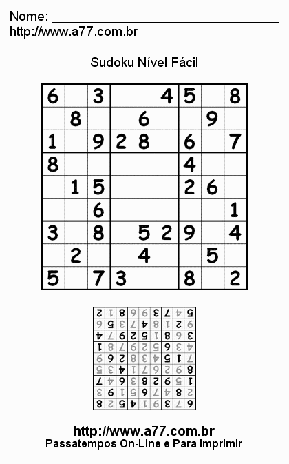 Sudoku Fácil Para Imprimir