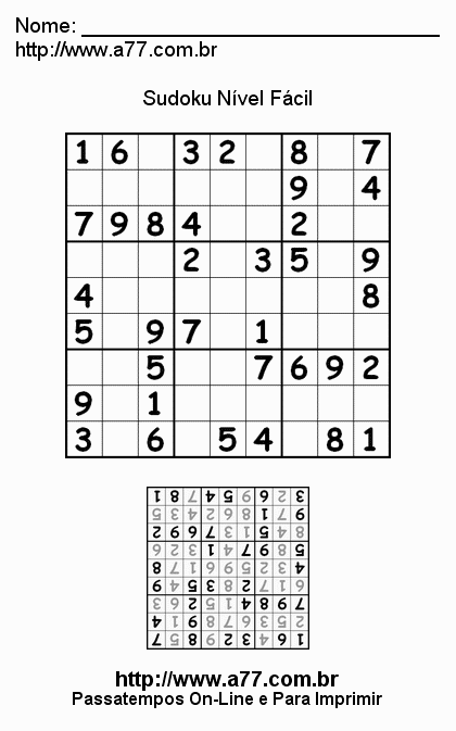 Sudoku Fácil Para Imprimir