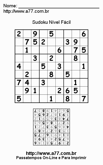 Sudoku Fácil Para Imprimir
