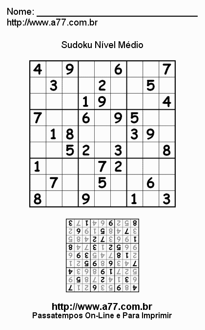 Nº 93 Jogo Sudoku - Fácil, Médio, Difícil- Sebo Sol Nascente