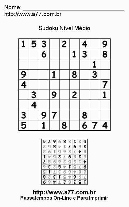 sudoku jogos conjunto com respostas médio dificuldade. 30765528