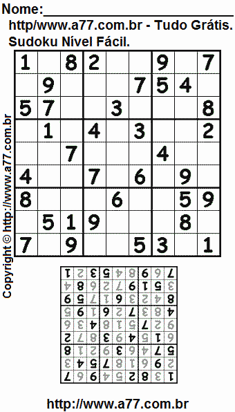 10 Atividades de Sudoku para imprimir