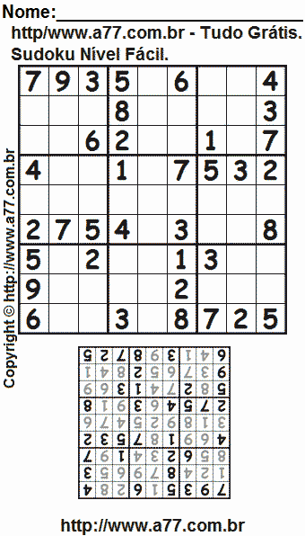 10 Atividades de Sudoku para imprimir