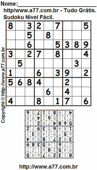 Sudoku Fácil Para Imprimir