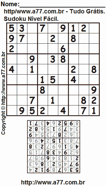 Sudoku para imprimir  Sudoku para imprimir, Sudoku, Atividades para idosos
