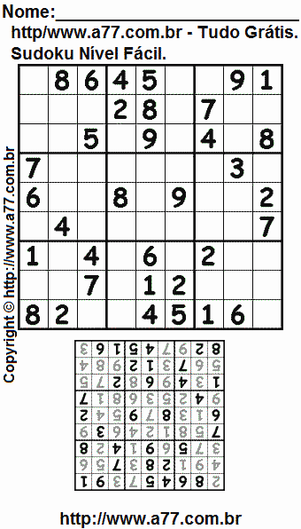 Sudoku Para Impressão Com Respostas