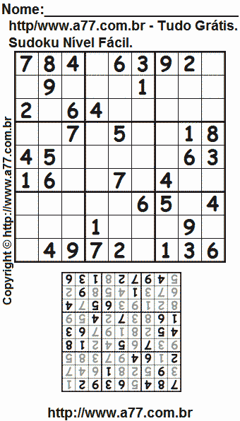 HP para Imprimir - Jogo de Sudoku 07