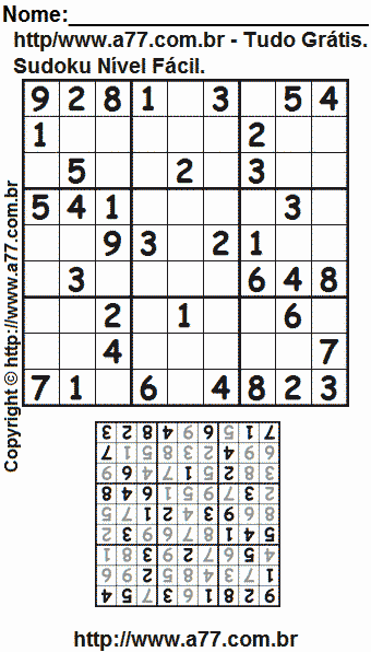 10 Atividades de Sudoku para imprimir