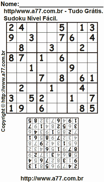Sudoku Fácil Para Imprimir