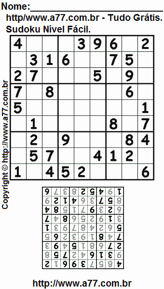 Sudoku Para Imprimir Com Respostas