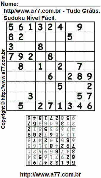 HP para Imprimir - Jogo de Sudoku 07