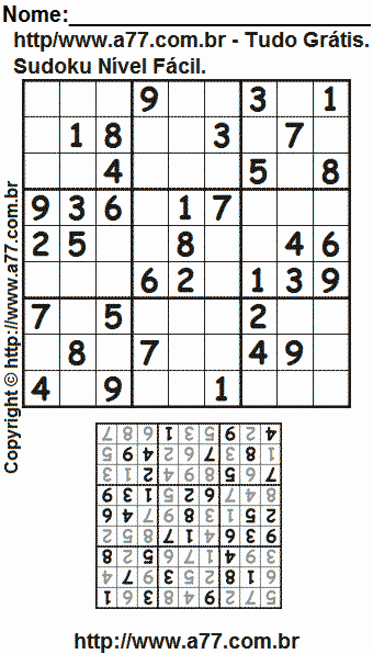 Sudoku Fácil Para Imprimir