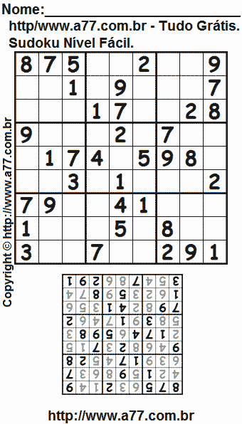 Sudoku para crianças para imprimir