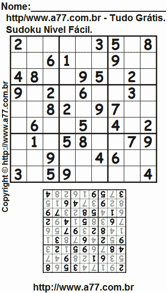 Sudoku gratuito online. imprimir Sudoku #558.