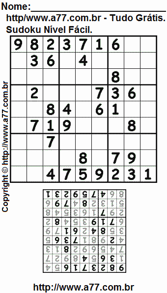 Sudoku Para Impressão