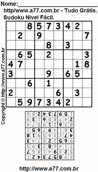 Sudoku Fácil Para Imprimir