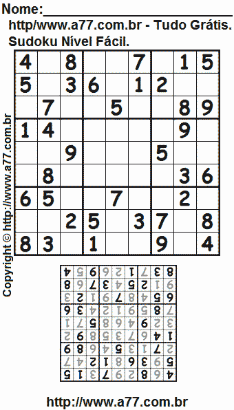 Sudoku Para Impressão
