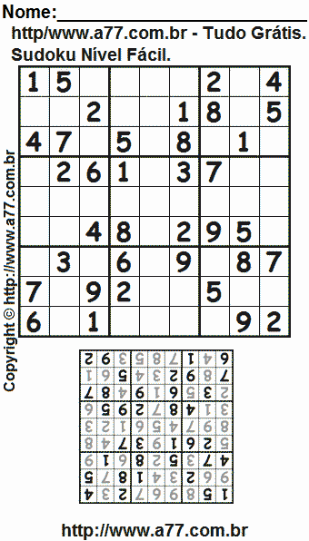 Sudoku Para Imprimir Com Respostas