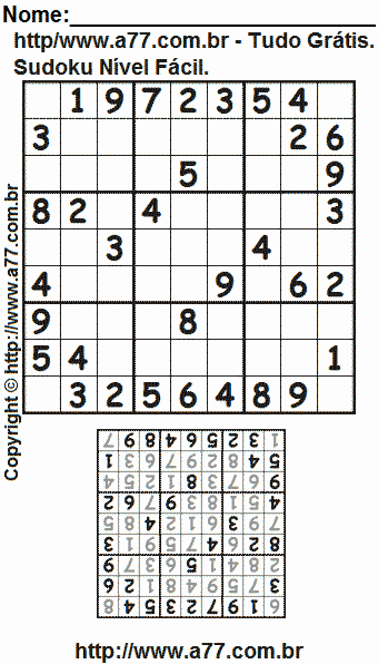 Sudoku Fácil Para Impressão