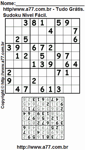 Sudoku Fácil Para Imprimir