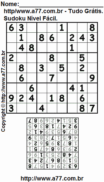 Sudoku Fácil Para Impressão