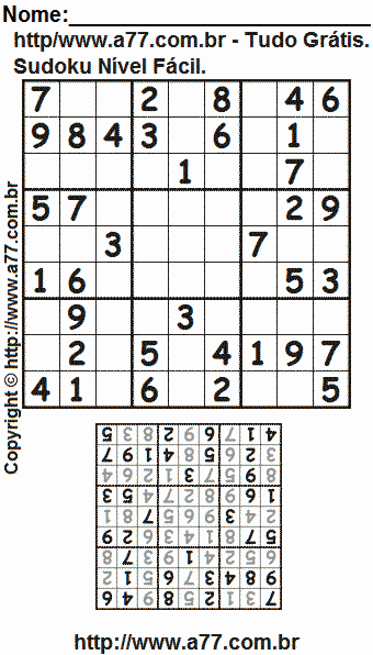 Sudoku Fácil Para Impressão