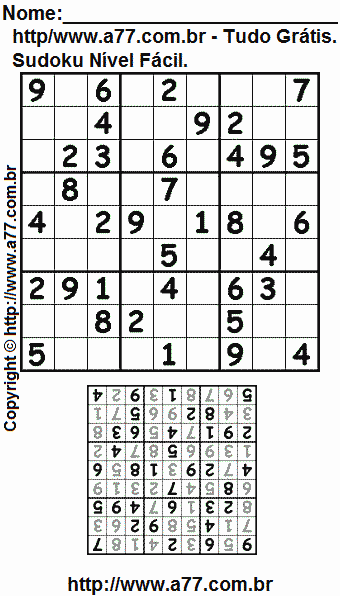 Sudoku Grátis Fácil Para Imprimir