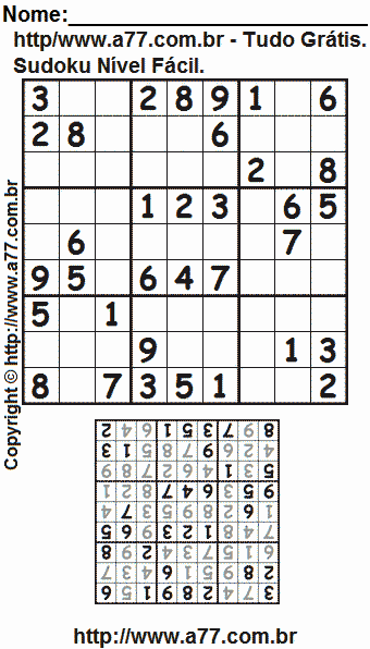 Sudoku Fácil Para Imprimir