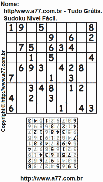 Sudoku Para Imprimir Com Resposta